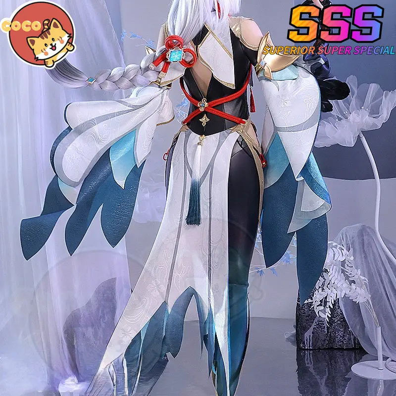 Косплей-костюм из игры CoCos-SSS Genshin Impact Shenhe костюм для косплея с париком девочек -