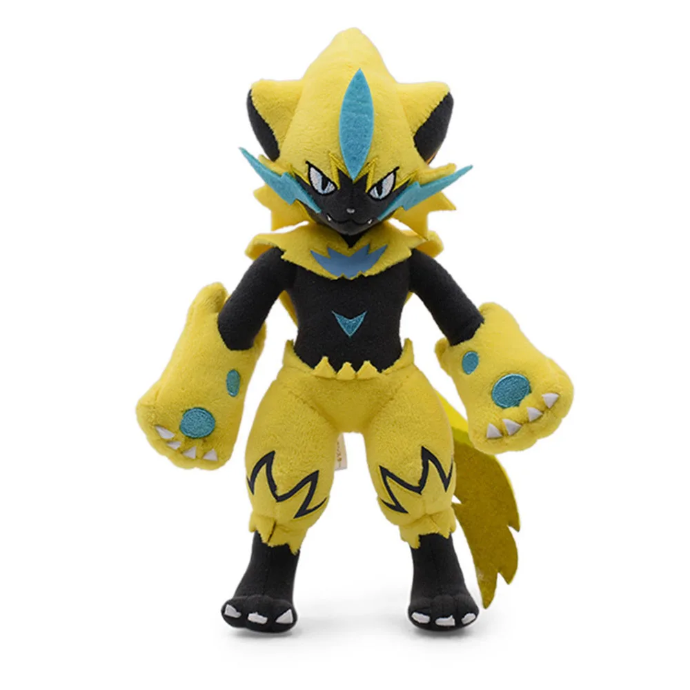 

Pokemon Yellow Trumpet 25cm TM Zeraora Electric System Electric Cat Lightning Tiger Plush Toys Children's Gift