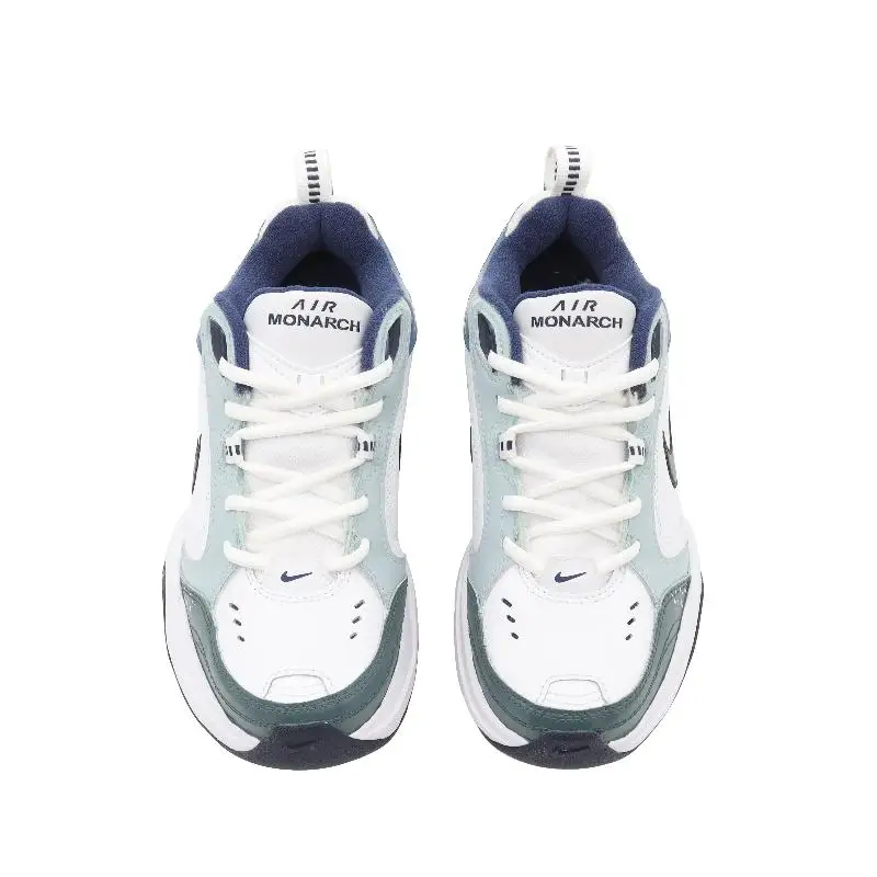 【Настроить】Nike Air Monarch 4 массивные кроссовки унисекс низкие зеленые/синие/белые