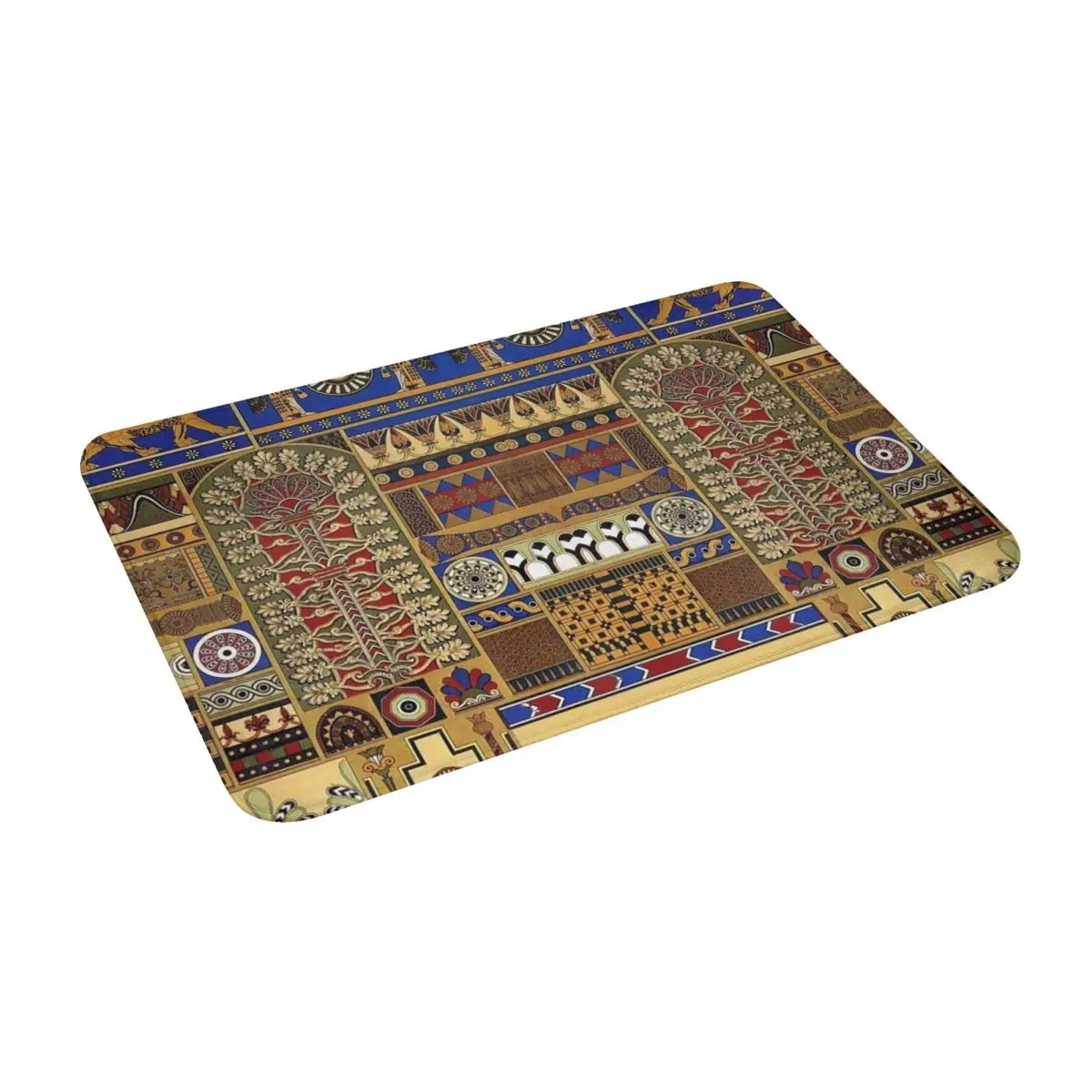 

Ancient Assyrian Art Bath Door Floor Mat Non-slip Rug Carpet Entrance Living Room Home Kitchen Antiwear Flannel Bedroom Balcony