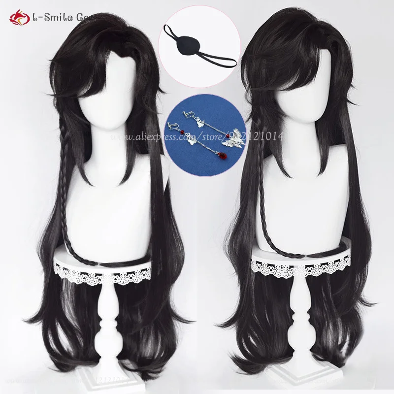 

Anime Heaven Officials Blessing Hua Cheng Cosplay Wig Tian Guan Ci Fu Cosplay Black San Lang Wig Heat Resistant Synthetic Wigs