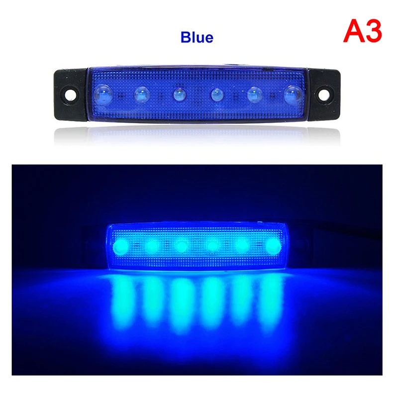 

12 В 6 SMD светодиодный автомобильный автобус грузовик прицеп грузовик боковой габаритный индикатор боковой фонарь