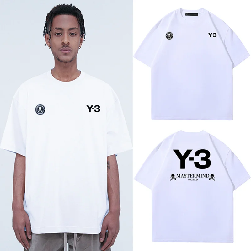 

Y3 MasterMind MMJ Joint Payment Printing Men And Women Same Model Solid Color Round Neck Short Sleeve Leisure Top