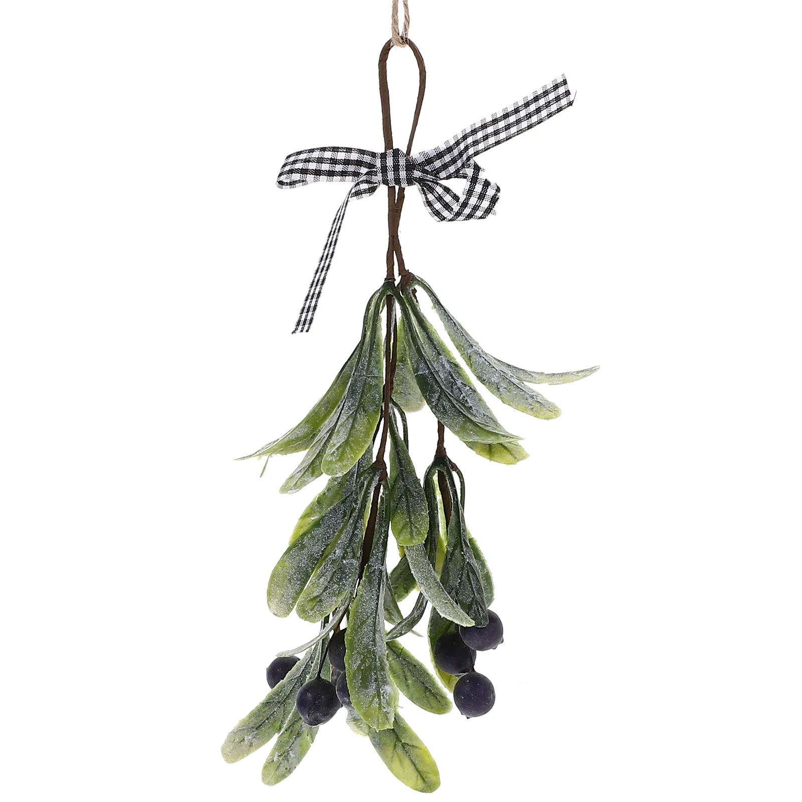 

Fireplace Fake Mistletoe Branch Party Decoration Christmas Ornament Door Hanging Teardrop Swag Pendant Faux