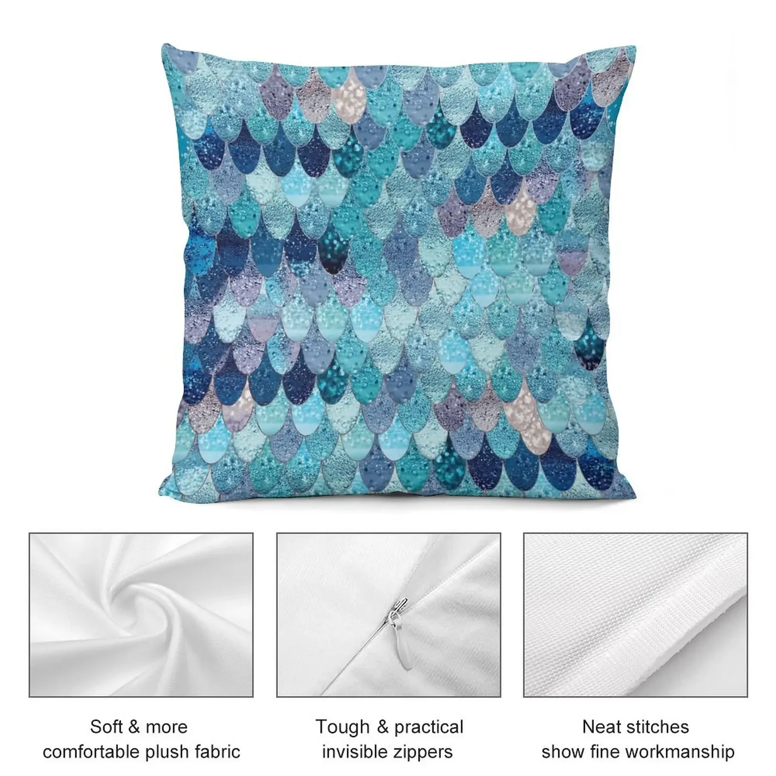 Летняя подушка MERMAID DARK TEAL от Monika Strigel на заказ роскошные диванные подушки осенняя