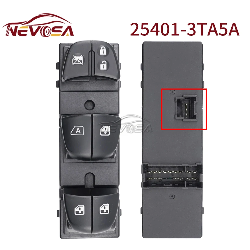 

25401-3TA5A для Nissan Sentra Leaf Juke Qashqai Pathfinder, переключатель управления окном со стороны водителя, кнопка подъема, дверной замок 16 + 3 контакта