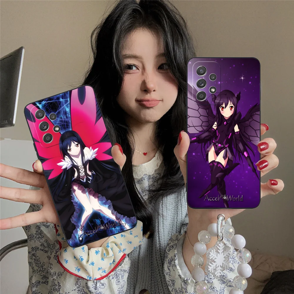 Фото Чехол для телефона Accel World Kuroyuki для Samsung Galaxy A73 72 71 70 55 54 53 52 35 34 32 23 14 13 5G Черный чехол для мобильных телефонов Smart №3