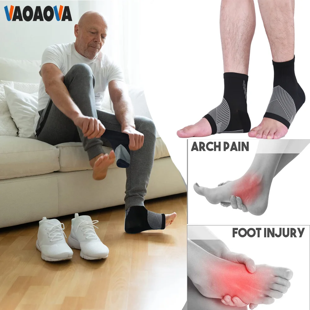 

1 Pair Ankle Brace Compression Sleeve Plantar Fasciitis Socks Foot Arch Support Relieves Achilles Tendonitis Joint Pain Relief
