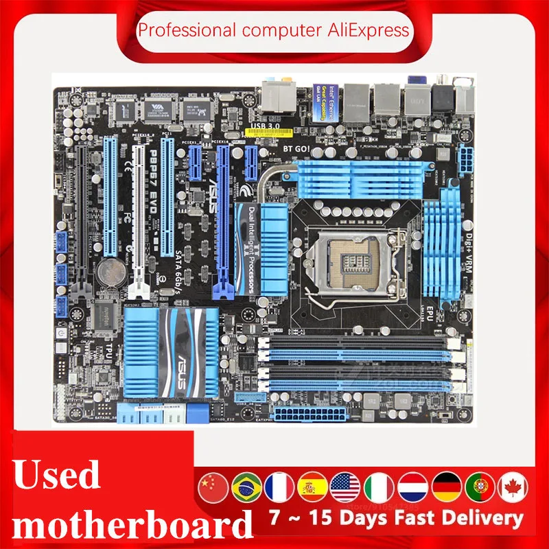 Материнская плата LGA 1155 DDR3 для ASUS P8P67 EVO компьютерная материнская Intel P67 настольная