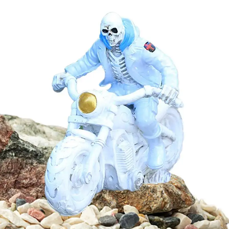 

Skeleton Statue Cool Resin Skull Figurines For Desktop Halloween Art Crafts For Tabletop Living Room Bedroom Apartment Den