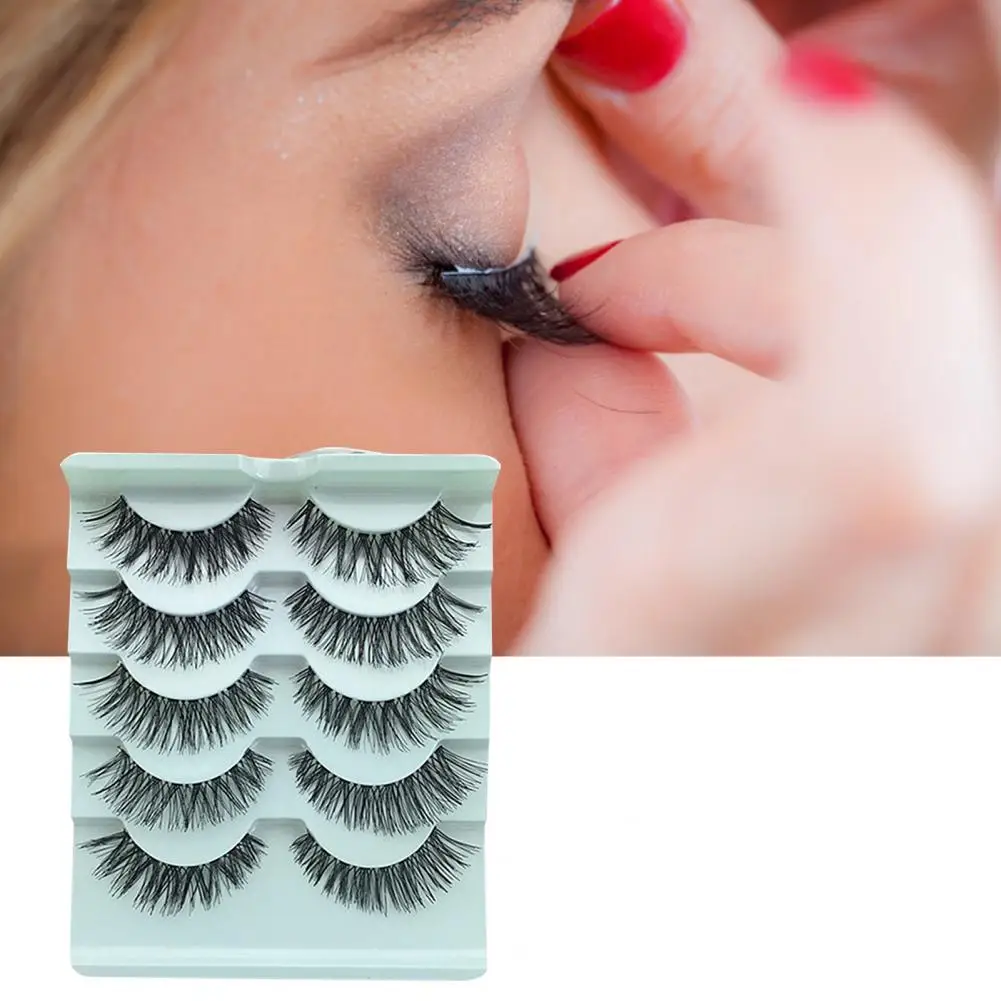 

5 Pairs Volume False Eyelashes Natural Synthetic Fiber Women False Eyelashes for Makeup Fake Lashes Eye Lashes Extensions