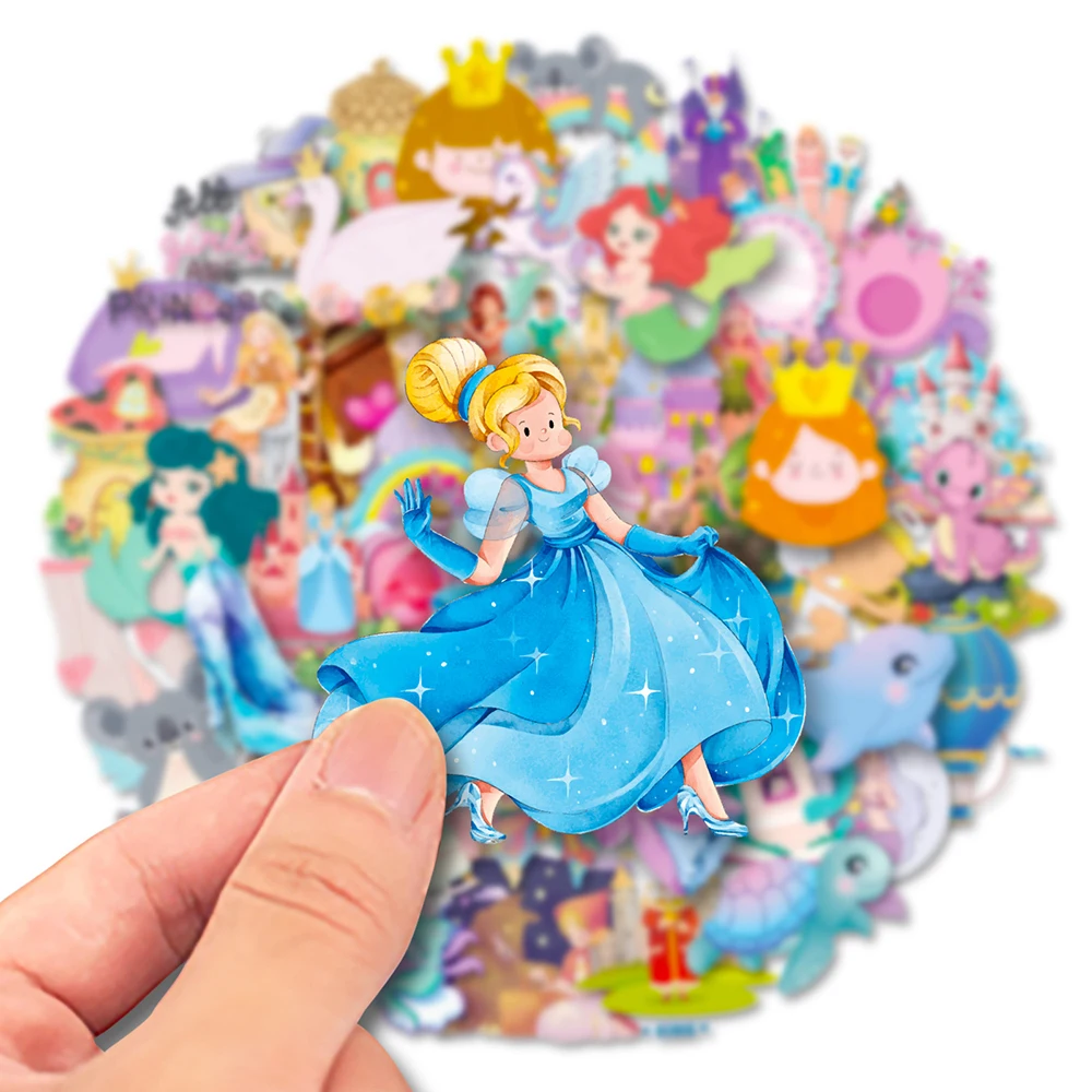

10/30/50pcs Mix Disney Princess Cartoon Stickers Grils Aesthetic DIY Laptop Phone Tablet Water Bottle PVC Kids Sticker Decal Toy