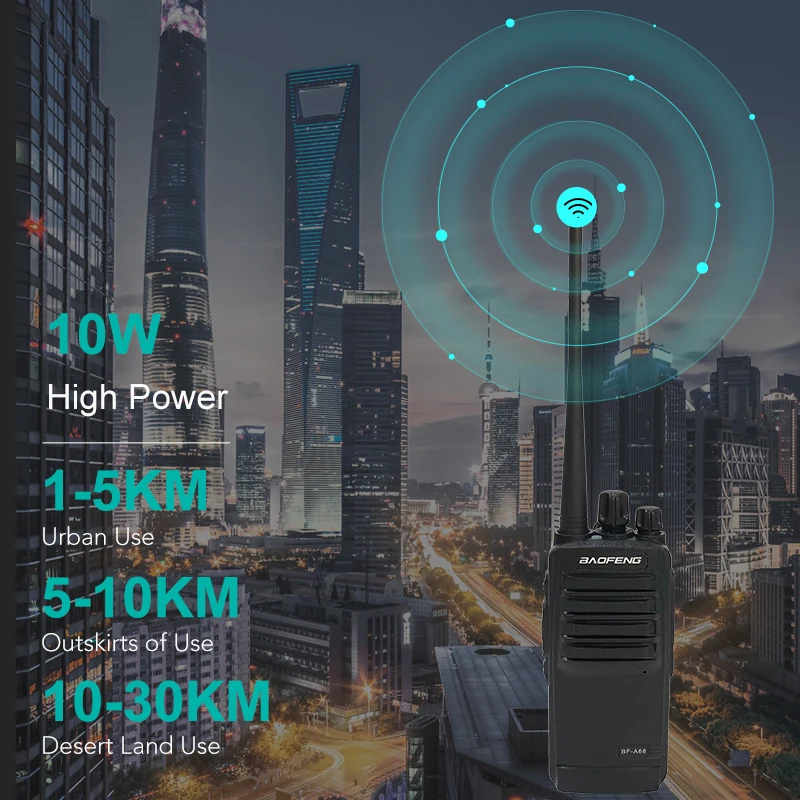 Baofeng BF-A68 Walkie Talkie Two-way Radio 10W UHF 400-470Mhz 16CH hf Transceiver Long Range Portable FM Radios BF-A68 Hunting