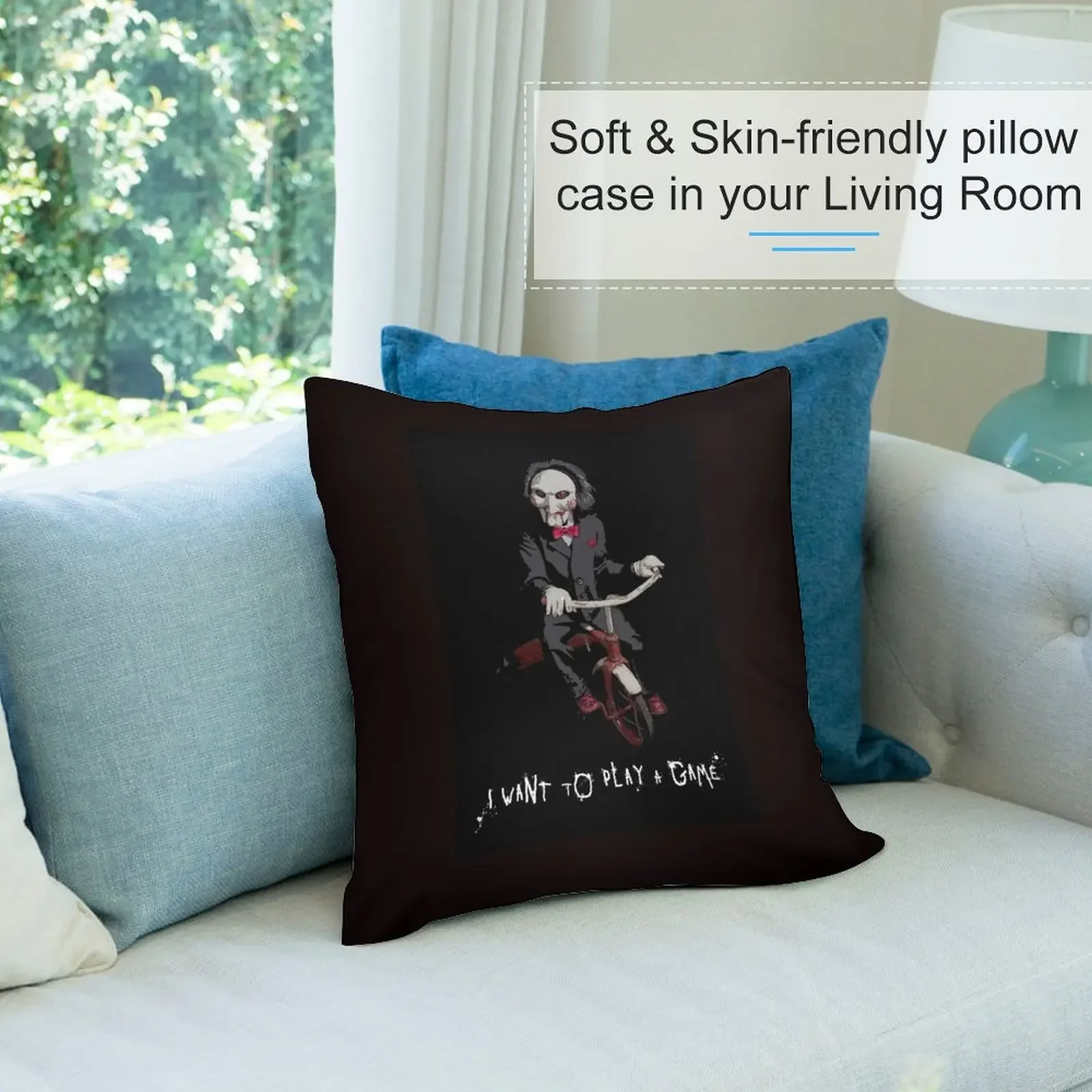Пила - я хочу играть в игре. Декоративная подушка. Подушки на заказ. Эстетические