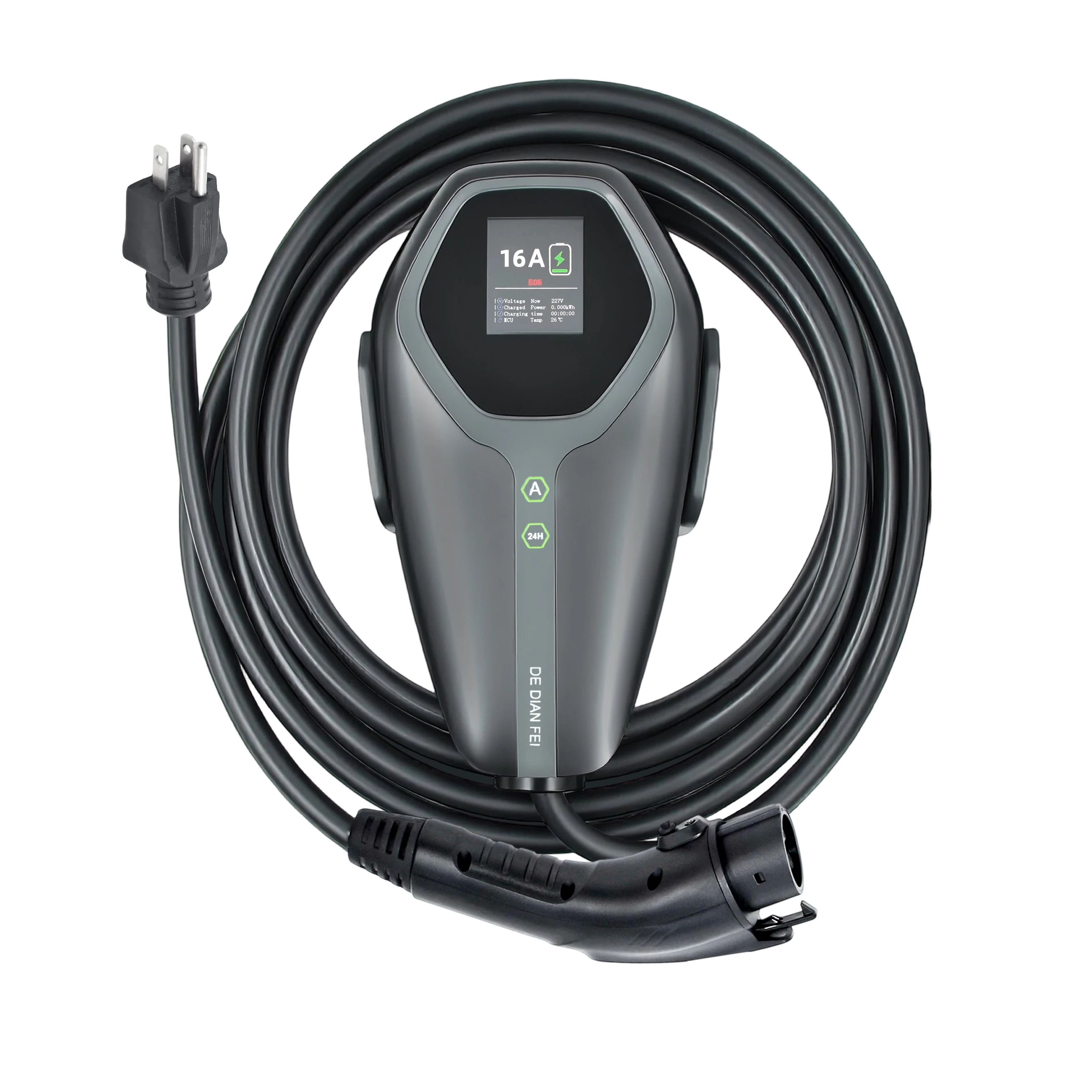Фото Новое зарядное устройство NewType1/Type2 GB/T J1772 для электромобилей, 3.5 кВт, быстрая домашняя аварийная зарядка для автомобилей Tesla, 16А/32А №4
