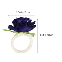 12pcs hotel home decorative table napkin buckle artificial flower napkin ring rose flower napkin ring