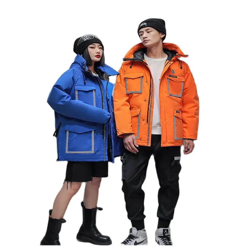 2022 Winter Tide White Eiderdown Jackets For Men And Women Handsome Fashion Loose Cotton Warm Down Jackets Cotton Coats