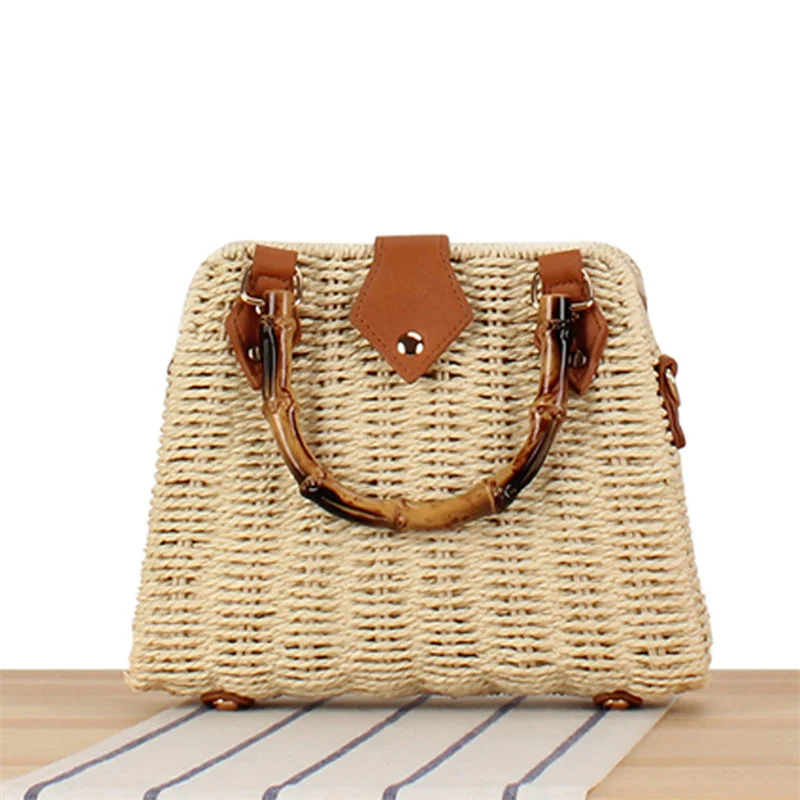 

Straw Knitted Purses and Handbags Women Shoulder Bags Straw Woven Side Bag for Ladies Woman Handbag Beach Bag