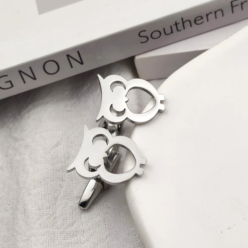 Men's Fashion Cufflinks Japanese Yoshihiro Owl Stainless Steel Cufflinks Suit Shirt Button Men's Banquet Jewelry Accessories