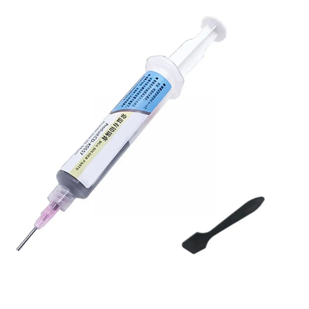 

10cc Tin Solder Paste No-clean Leaded Sn63/pb37 Syringe Smd Flux With 183℃ Soldering Melting Bga Scraper Liquid Point Tin P D1d9