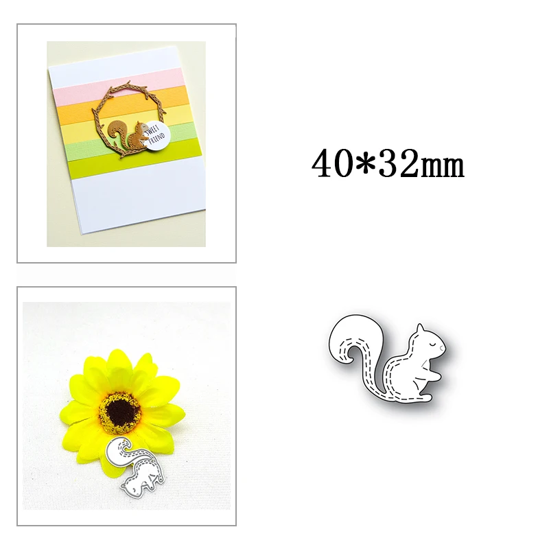 

New Standing Squirrel Decorate Metal Cutting Die Scrapbook Template Cutting Card Making Decorative Relief Photo Album Diy Crafts