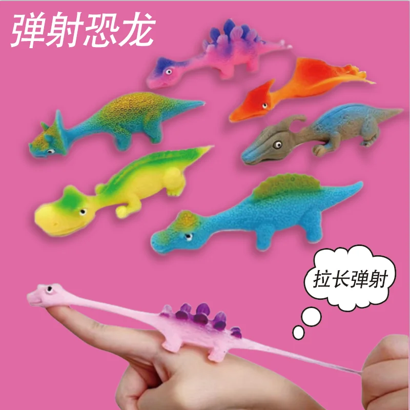 

Dinosaur TPR Finger Ejection Dinosaur Animal Finger Ejection Toy Creativity Dinosaur Finger Network Red Halloween Toys for kids