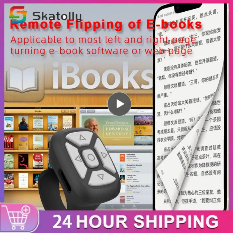 

Wireless Media Button Remote Controller Video Scrolling Controller Per For Phones Automatic Page Turner Portable
