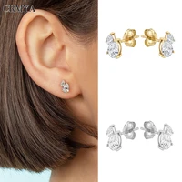 crmya gold silver plated stud earring for women fashion cz zircon piercing womens earrings 2022 wedding jewelry wholesale