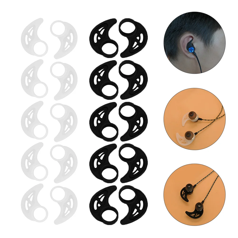 

10 Pairs Ear Gel Anti-lost Hook Earhooks Silicone Protective Sport Headphones Earbuds Silica