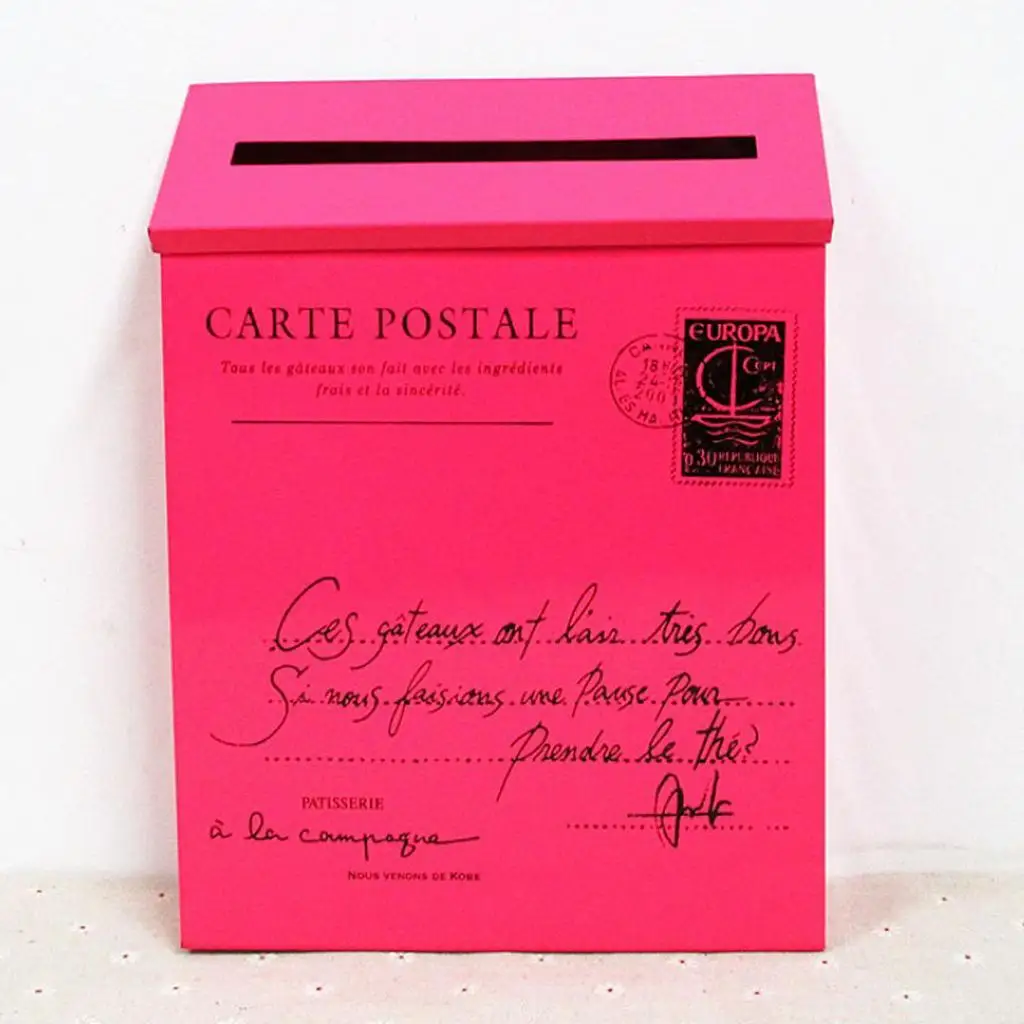 Vintage Galvanized Mailbox Letterbox Postbox Newspaper Holder Box Blue images - 6