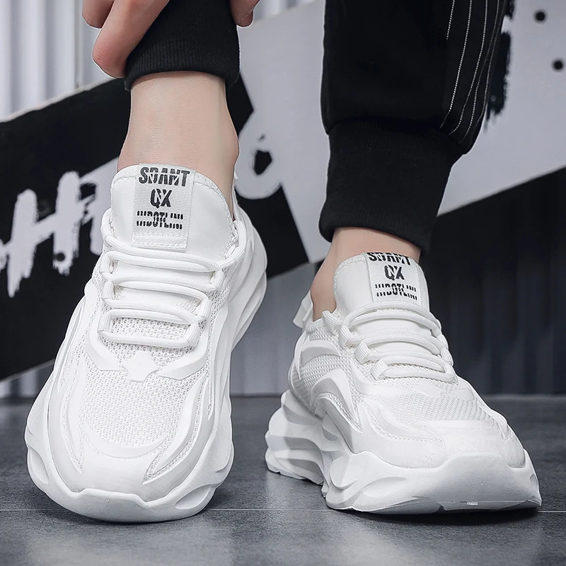 Casual Sports Sneakers for Men 2023 New Original Summer Breathable Running Shoes Male White Black Fashion Footwear Free Shipping