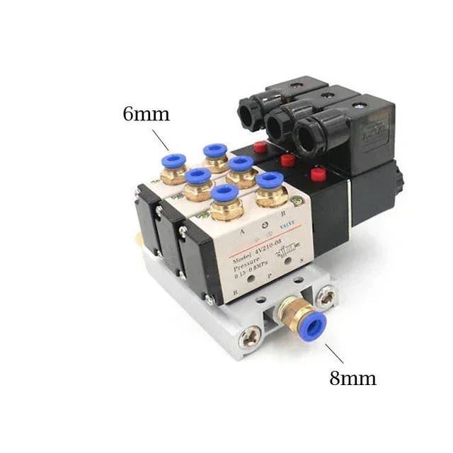 

Пневматический электромагнитный клапан 4V210-08 DC 12/24 В AC110/220 В Многофункциональный блок с фитингом глушителя Многоходовая комбинация 2/3/4 способа
