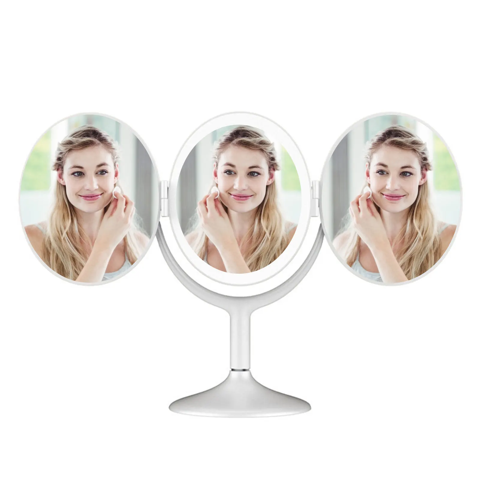 

LED Light Makeup Mirror 2/3X Magnifying Cosmetic 3 Folding Vanity Mirrors Table Mirrors Magnifying Mirror With Light