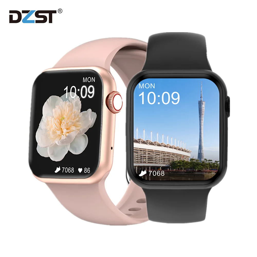 

DZLST Смарт-часы 2021 Беспроводная зарядка Bluetooth Вызов Smartwatch 44 мм для мужчин и женщин фитнес-браслет для Apple Android часы