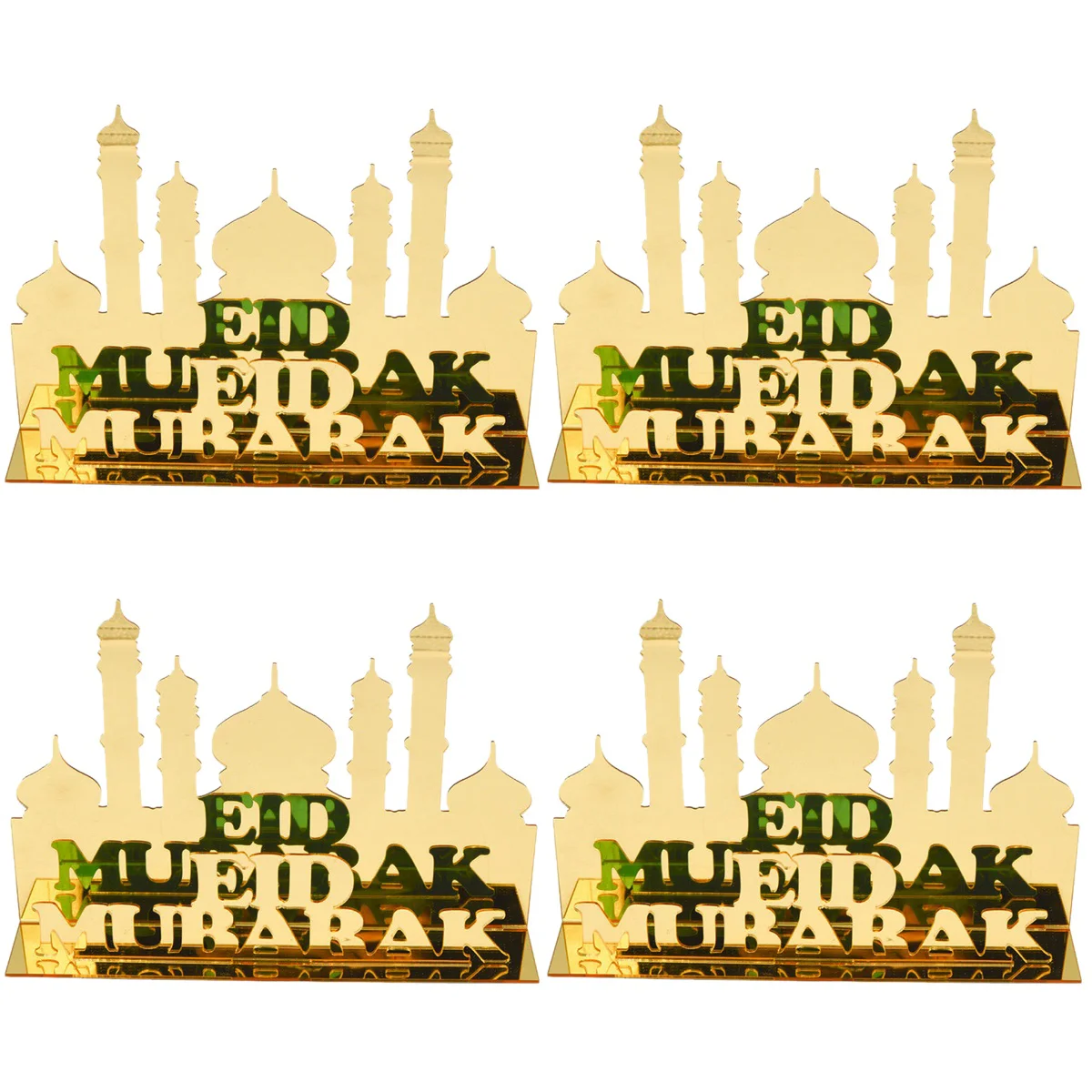 

4pcs Ramadan Desktop Sign Decoration Hollow-out Ornament Eid Ramadan Decoration