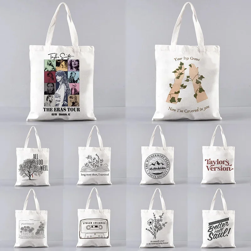 

Midnights Taylor Music Swift Albums Folklore Inspi Shoer Women Shoulder Bag Summer Large Capacity Casual Canvas Letter Bag