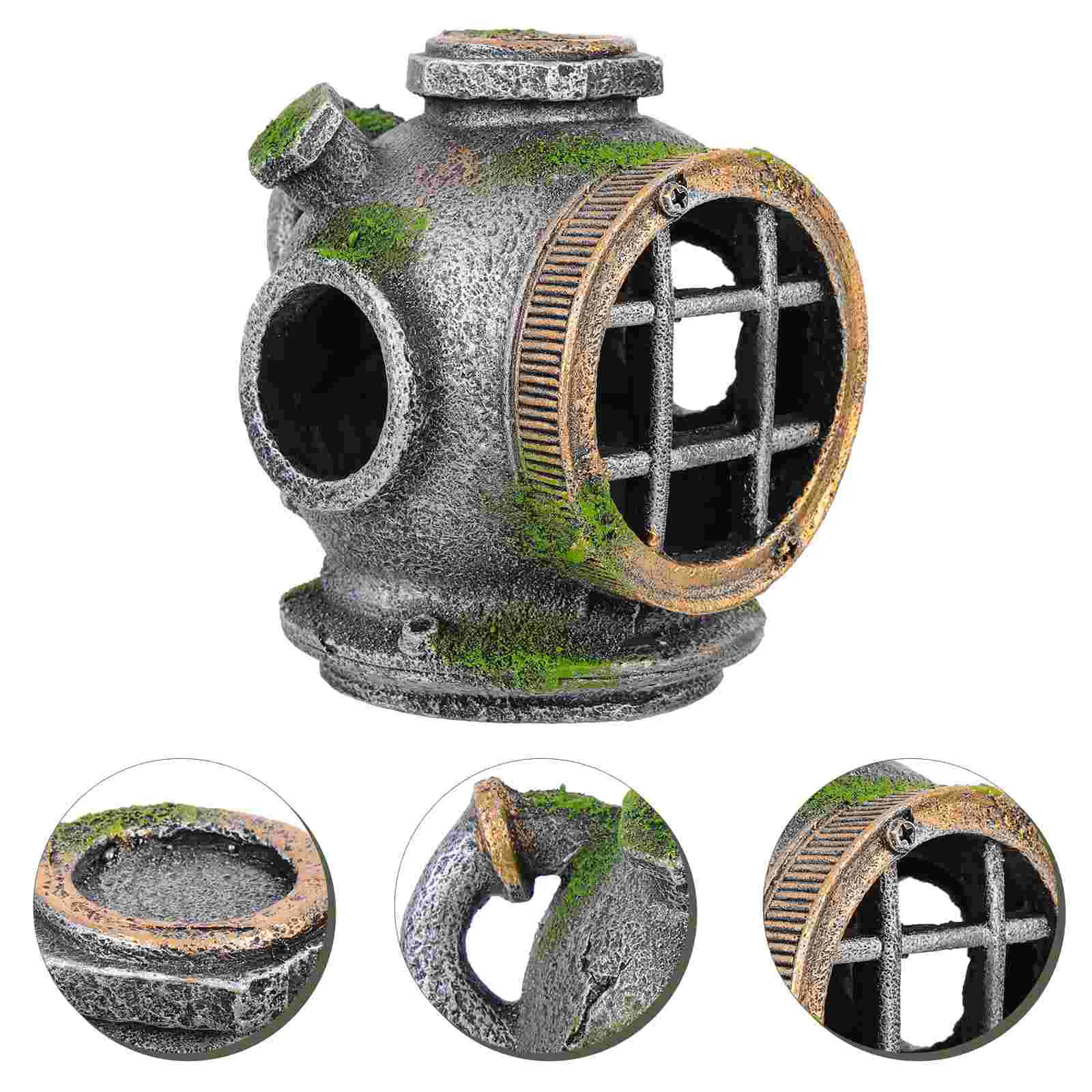 

Aquariumtank Hideout House Ornament Decoration Landscape Cave Resin Shrimp Underwatersubmarine Hide Wrecked Supplies Breeding