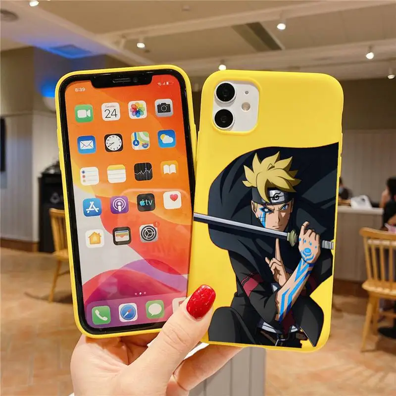 Чехол для телефона с аниме Наруто Итачи IPhone 13 12 11 Pro Max Mini Xs X Xr 6 6s 7 8 Plus чехол желтого