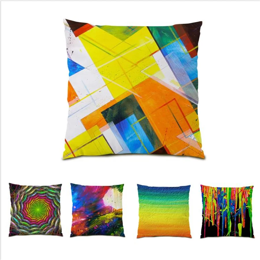 

Polyester Linen Material Cushion Cover Luxury Velvet Pillowcase Multiple Colour Christmas Decoration Color Picture Art E0106