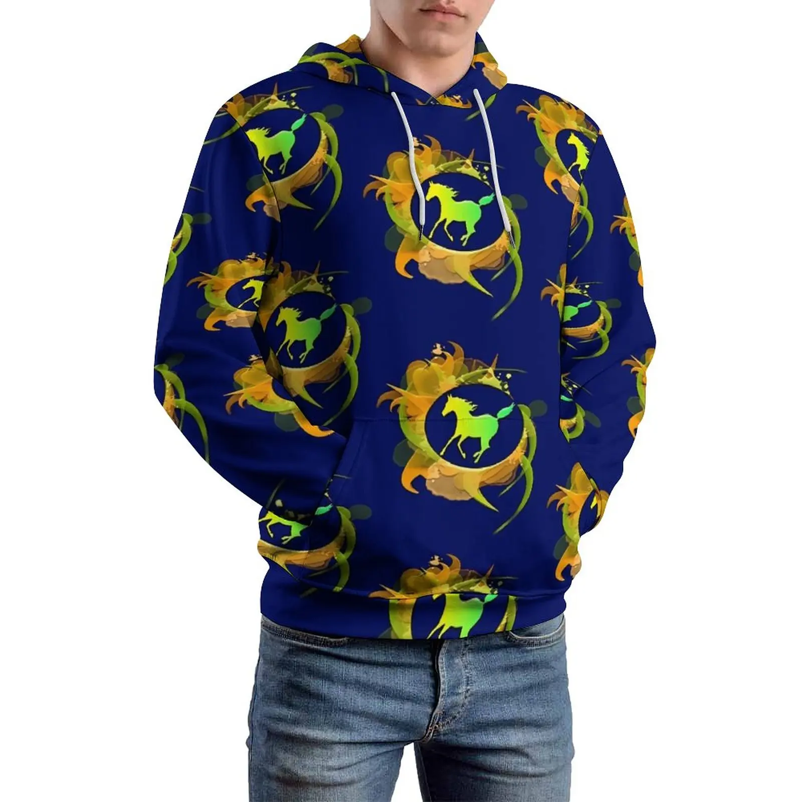 

Faster Horse Casual Hoodies Long Sleeve Abstract Art Y2k Hoodie Autumn Classic Graphic Oversize Sweatshirts
