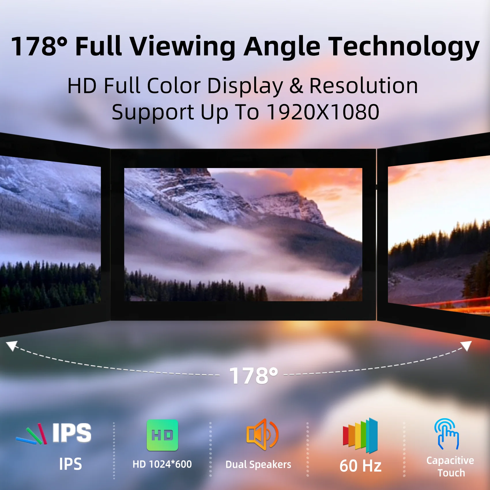 Фото 7-дюймовый емкостный сенсорный экран 1024*600 IPS LCD ПК Внешний экран с фотодержателем для Raspberry Pi Orange Pi №3