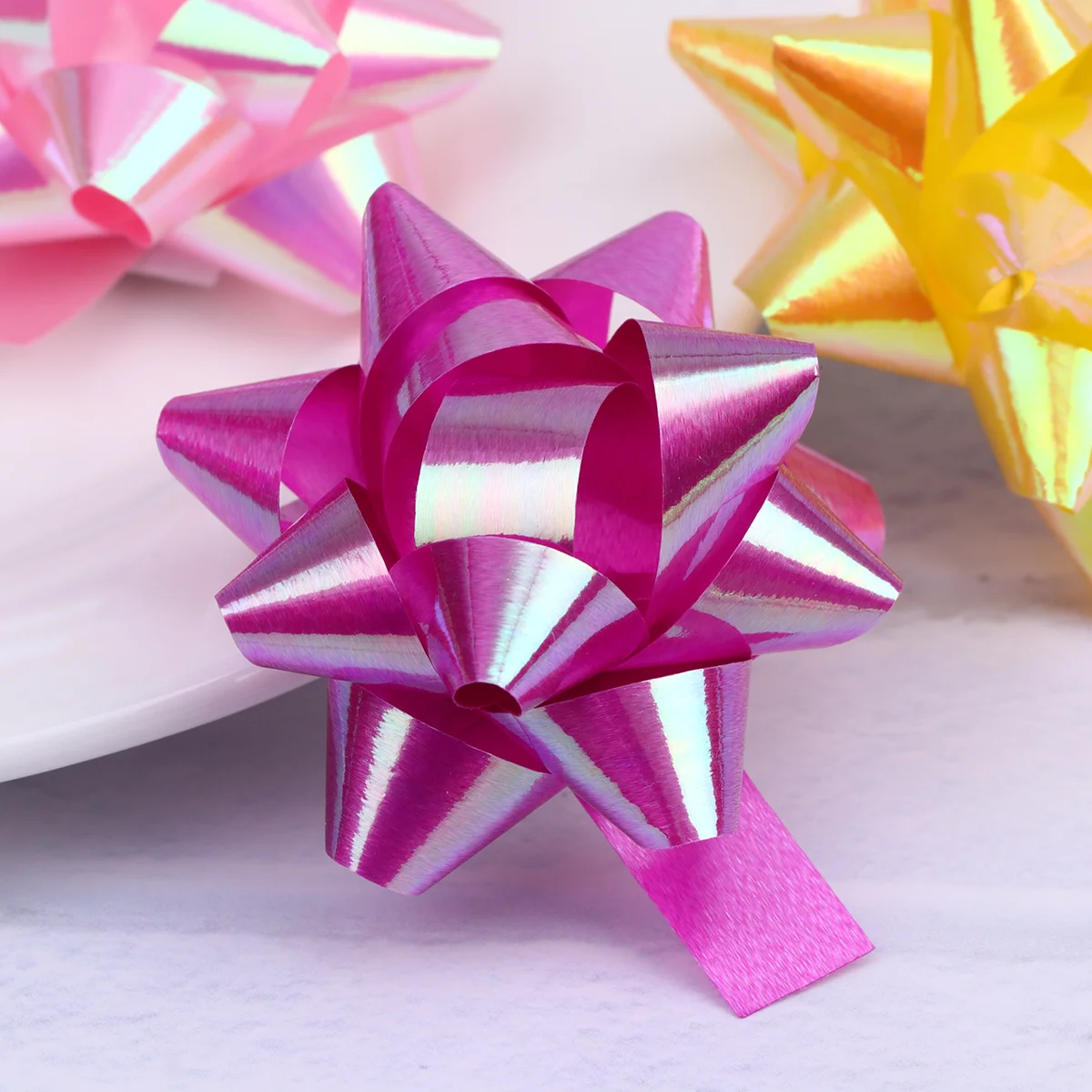 

100 Pcs Plastic Bows Gift Case Ornament Gift Basket Bows Wrapping Ribbons Flower Pull Bows Gifts Wedding Decoration