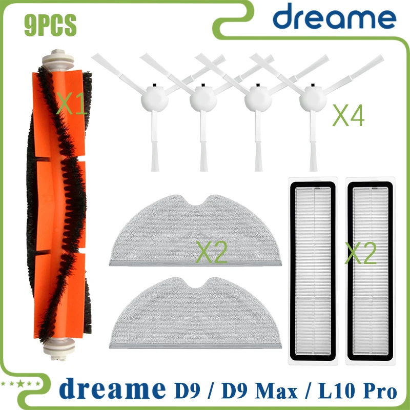 

Робот Dreame D9 Max/D9/ L10 Pro/найти LDS Finder, вакуумный ролик, боковая щетка, фильтр швабры, запасные части, аксессуары