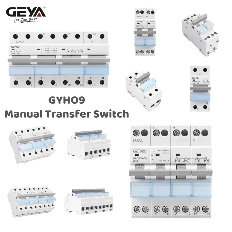 GEYA GYHO9 Ручной резервный переключатель НОВЫЙ дизайн с индикатором 63A MTS Dual Power