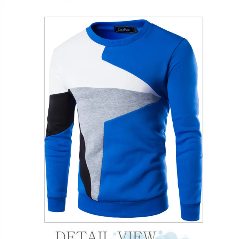 

2022 Spring and Autumn New Products Casual Stitching Hit Color Trend Fashion Slim Long-sleeved Pullover Men's Sweater Trend