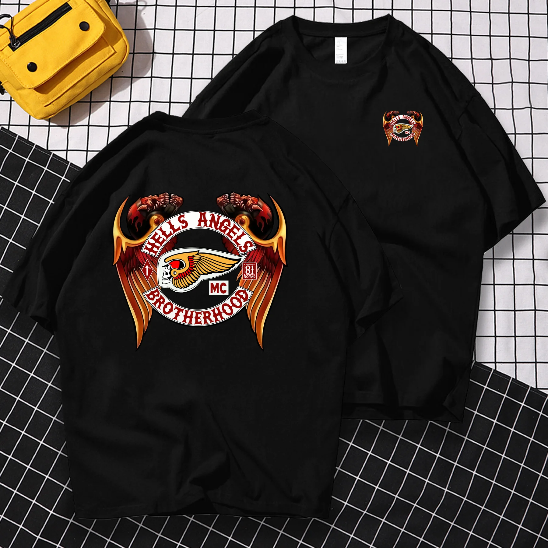 

Amazing Tees Male T Shirt Oversized Essential Hells Angels Brotherhood Vintage T-shirt Men T-shirts Graphic Short Sleeve S-3XL