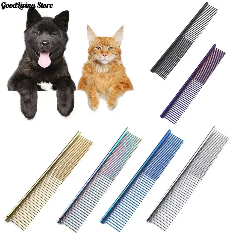 

Pet Dematting Comb Stainless Steel Pet Grooming Comb Professional Anti-Corrosion Grooming Comb Pet Grooming Supplies