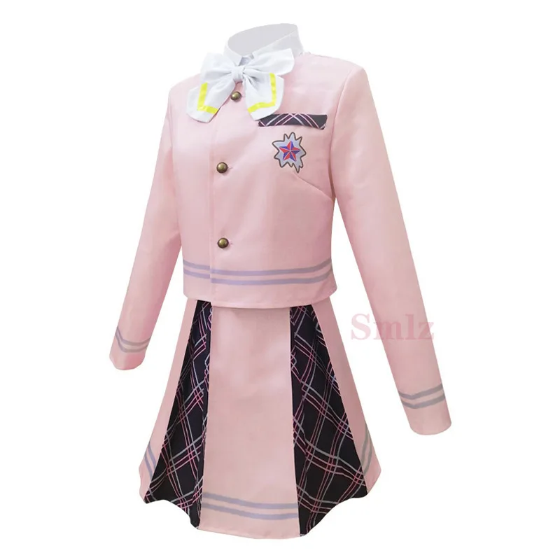 

Aikatsu Planet Cosplay Costumes Seirei High School Uniform pink Coat+Skirt Outfits Halloween Carnival Suit