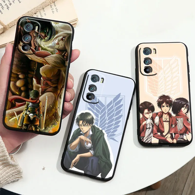 

Anime Attack On Titan Cover For Motorola MOTO G9 G22 G30 Edge30 Pro E22 S E30 E40 Fusion Plus Lite Black Phone Case