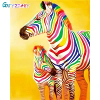 gatyztory diy paint by number colorful horse drawing on canvas handpainted painting art gift pictures by number animals kits hom